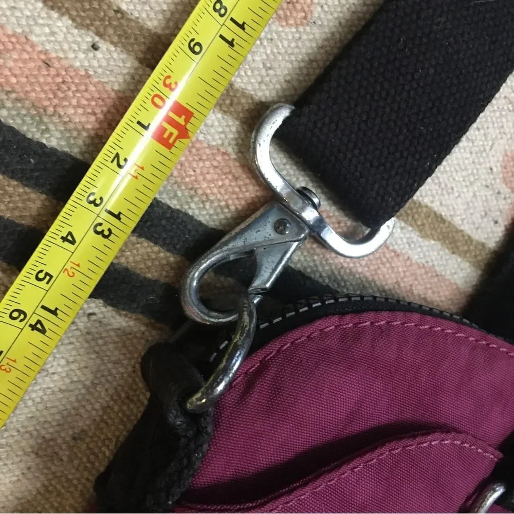 Kipling medium Purple Crossbody zipper bag multi pockets compartment GUC